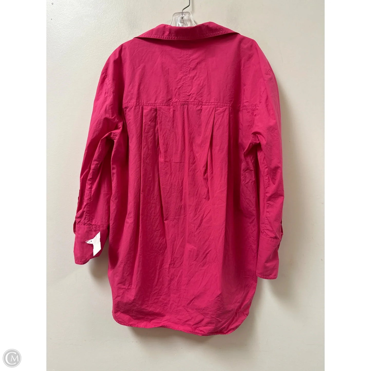 Blouse Long Sleeve By Banana Republic In Pink, Size: L