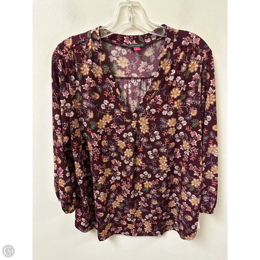 Top Long Sleeve By Vince Camuto In Floral Print, Size: L