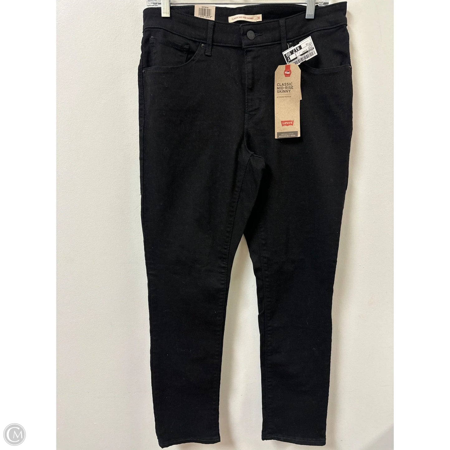 Jeans Skinny By Levis In Black, Size: 12