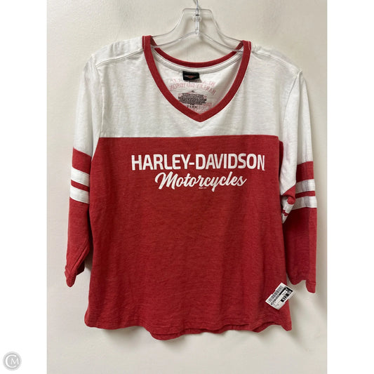 Top Long Sleeve By Harley Davidson In Red, Size: Xl