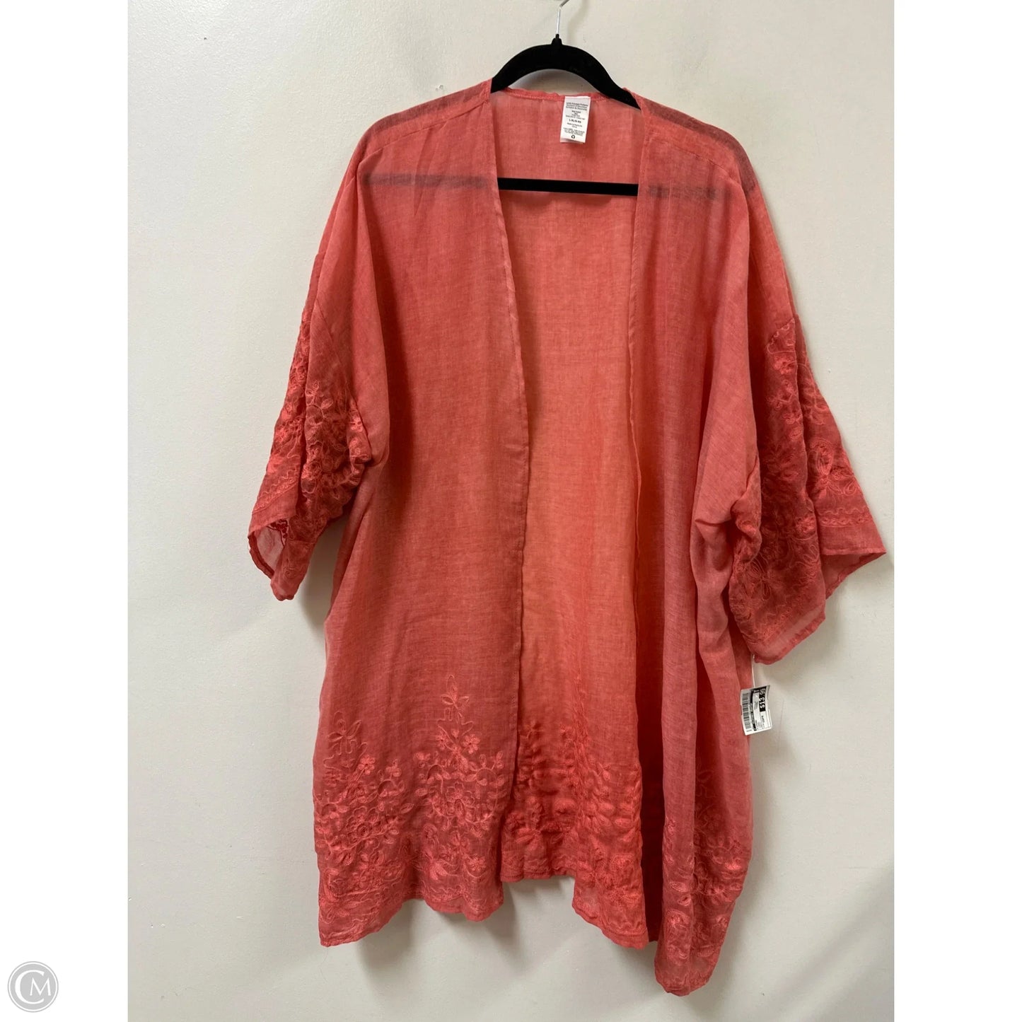 Kimono By Clothes Mentor In Coral, Size: Osfm