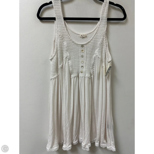 Top Sleeveless By Pol In White, Size: L