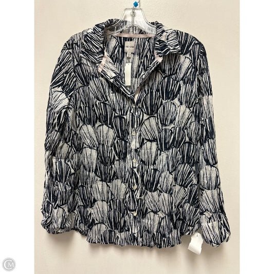 Blouse Long Sleeve By Nic + Zoe In Navy, Size: M
