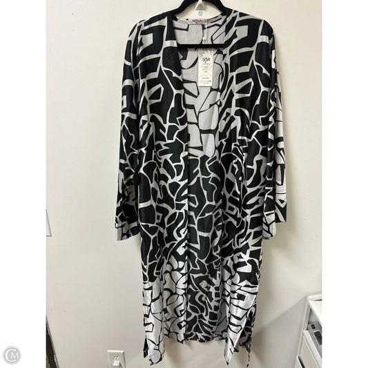 Kimono By Clothes Mentor In Black & White, Size: Xl