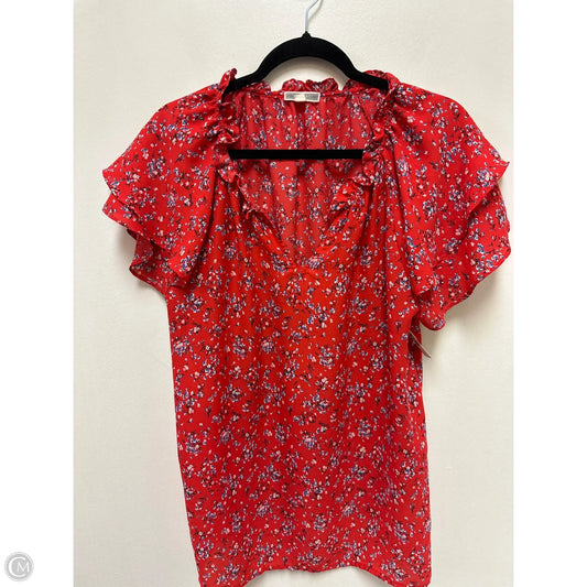 Top Short Sleeve By Pleione In Red, Size: L