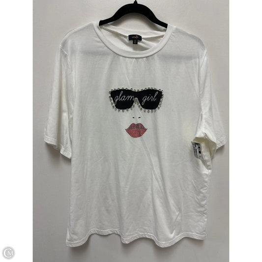 Top Short Sleeve By Ontwelfth In White, Size: 2x