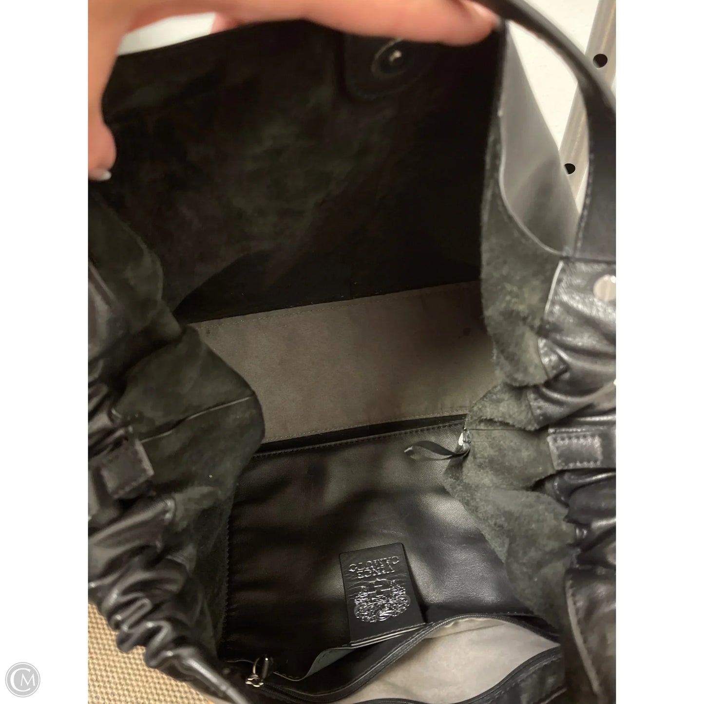 Handbag Leather By Vince Camuto, Size: Medium