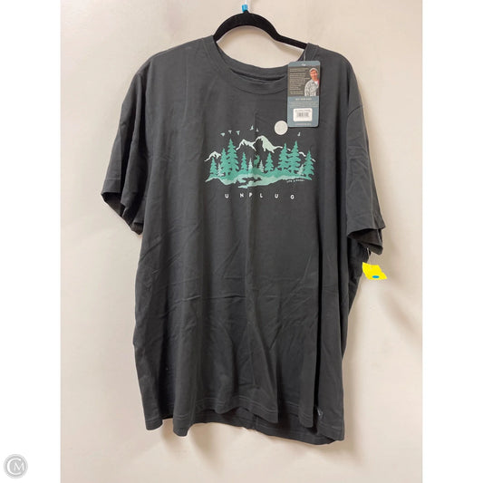 Top Short Sleeve By Life Is Good In Grey, Size: 2x
