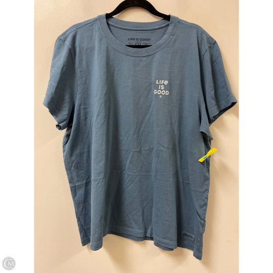 Top Short Sleeve By Life Is Good In Blue, Size: 1x