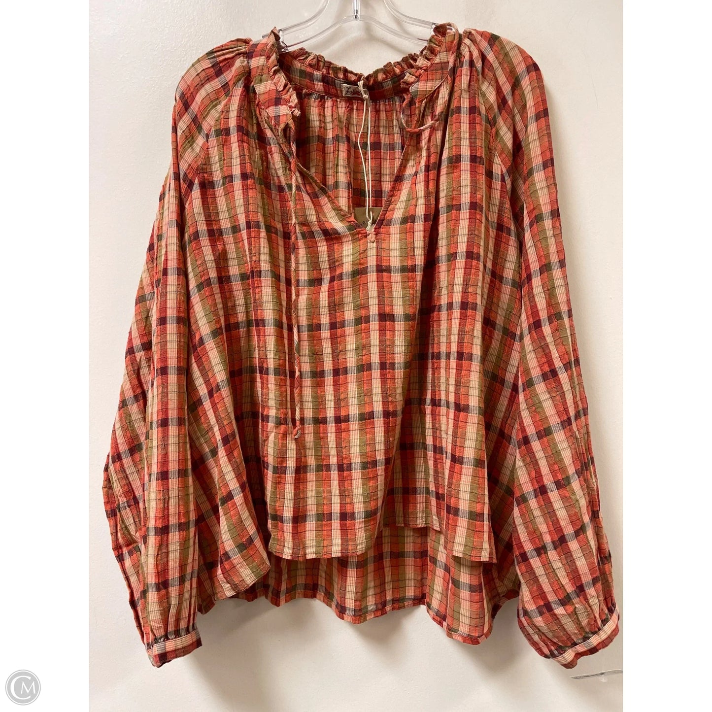 Top Long Sleeve By Faherty In Orange, Size: Xl