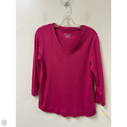 Top Long Sleeve By Chicos In Pink, Size: M