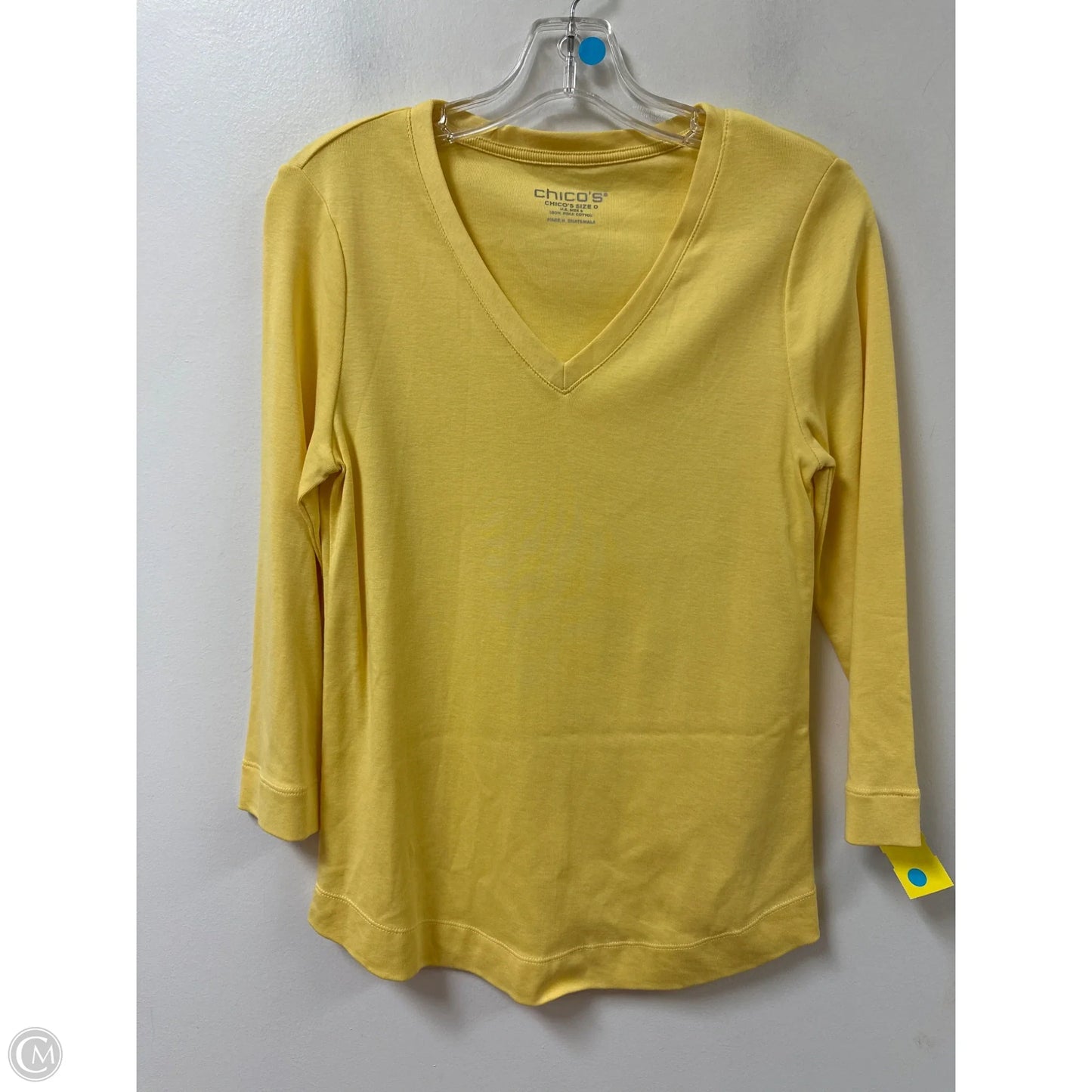 Top Long Sleeve By Chicos In Yellow, Size: Xl