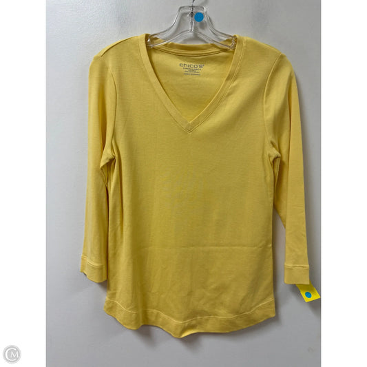 Top Long Sleeve By Chicos In Yellow, Size: Xl