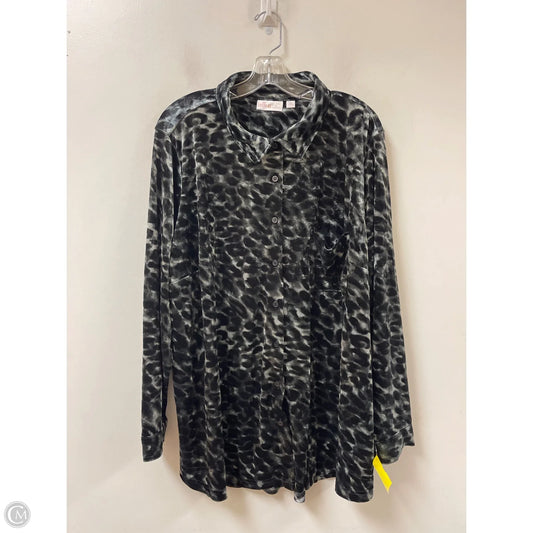 Blouse Long Sleeve By Belle By Kim Gravel In Grey, Size: 2x