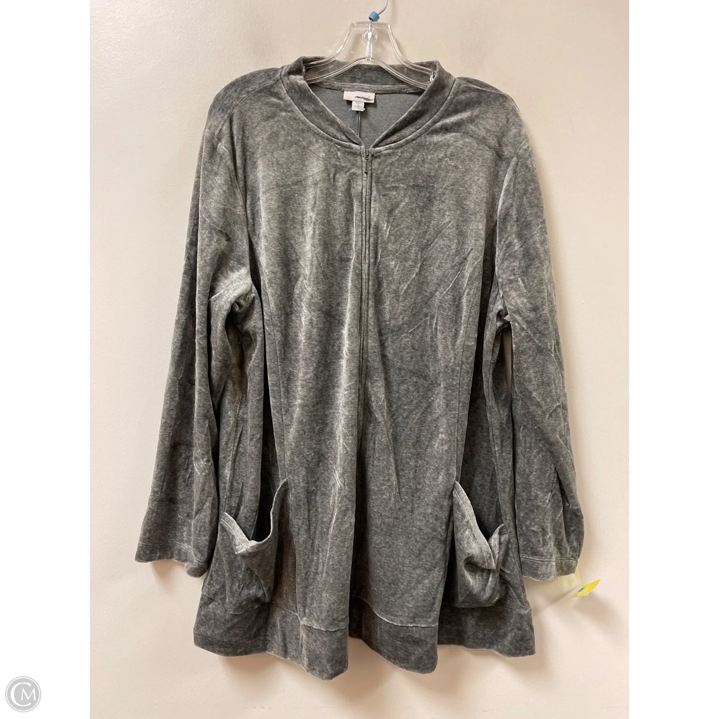 Jacket Fleece By Pure Jill In Grey, Size: 2x