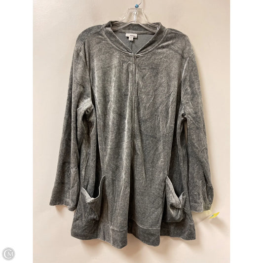 Jacket Fleece By Pure Jill In Grey, Size: 2x