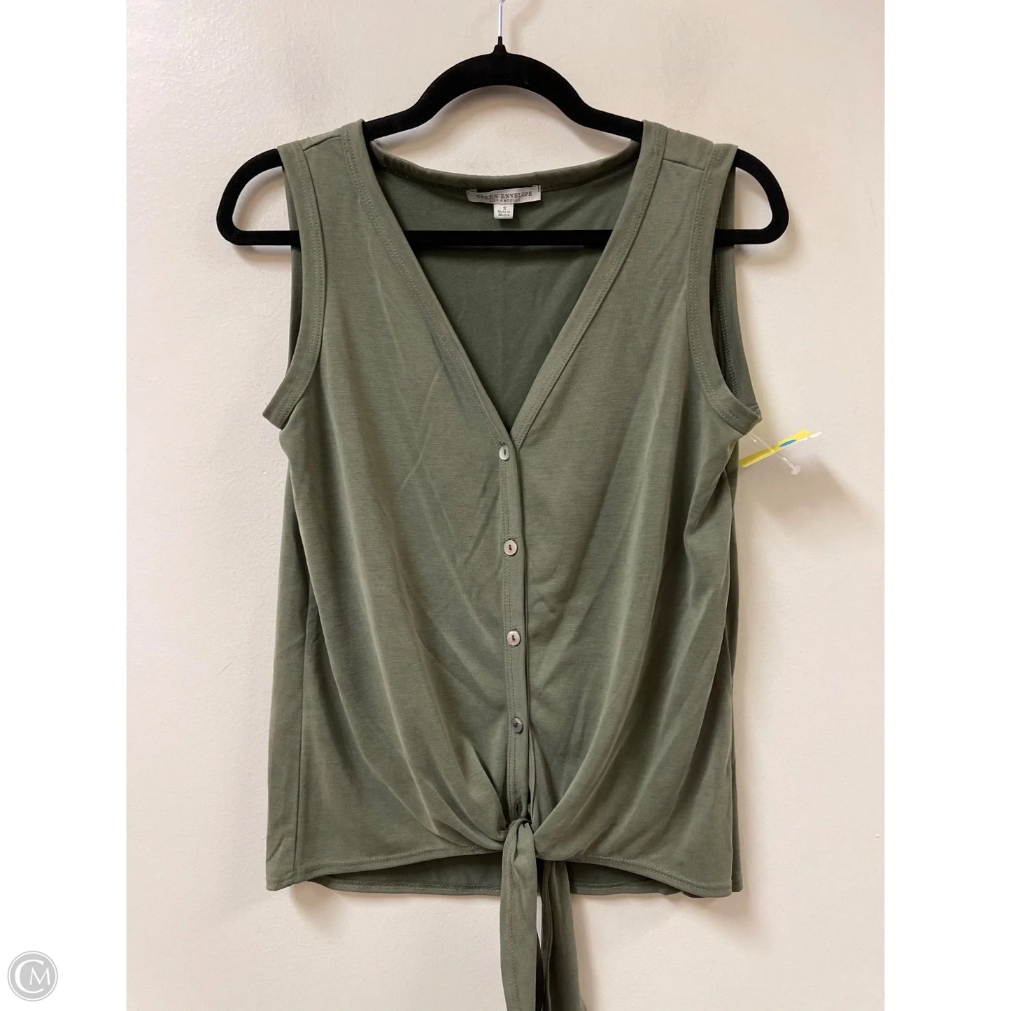Top Sleeveless By Green Envelope In Green, Size: S