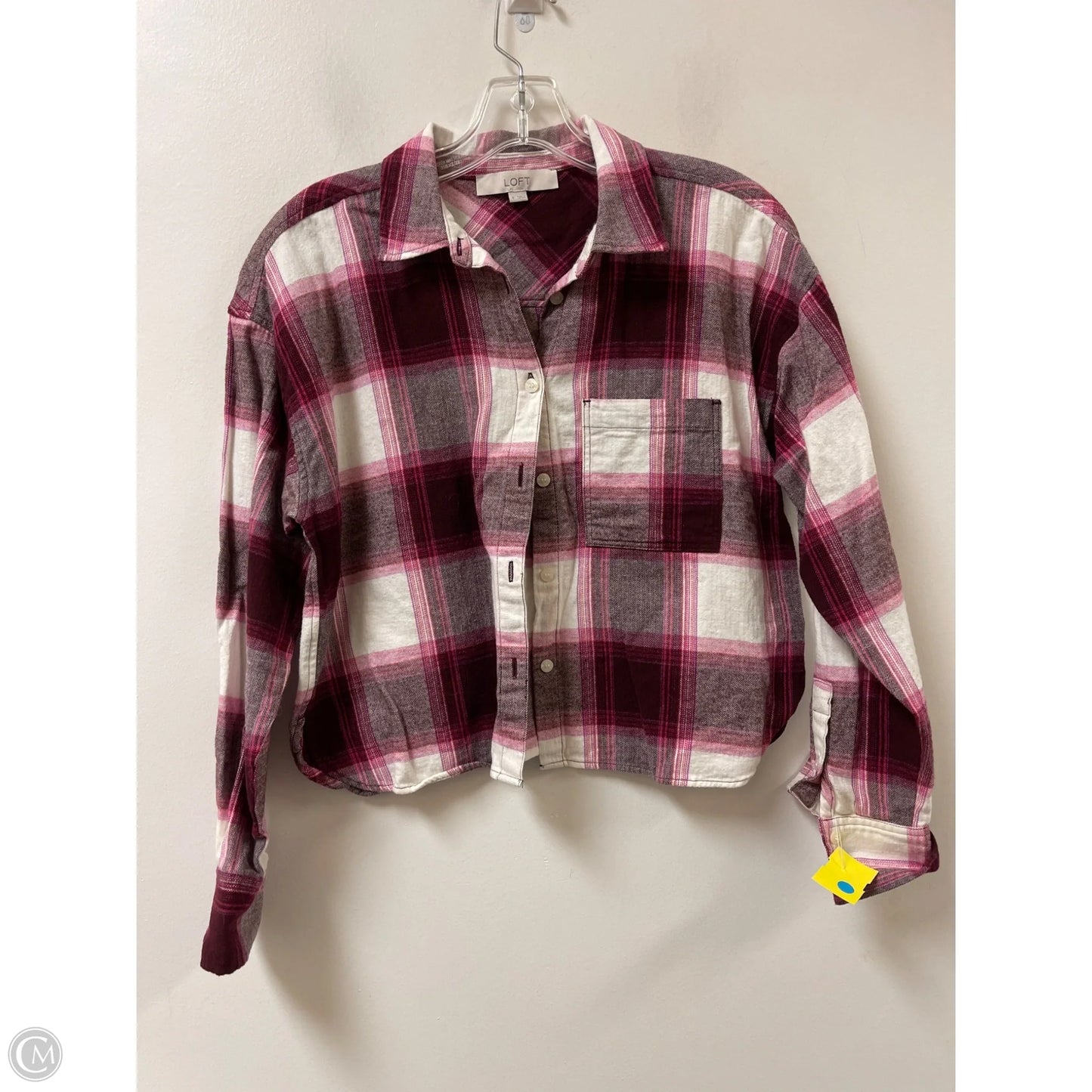 Blouse Long Sleeve By Loft In Pink, Size: S