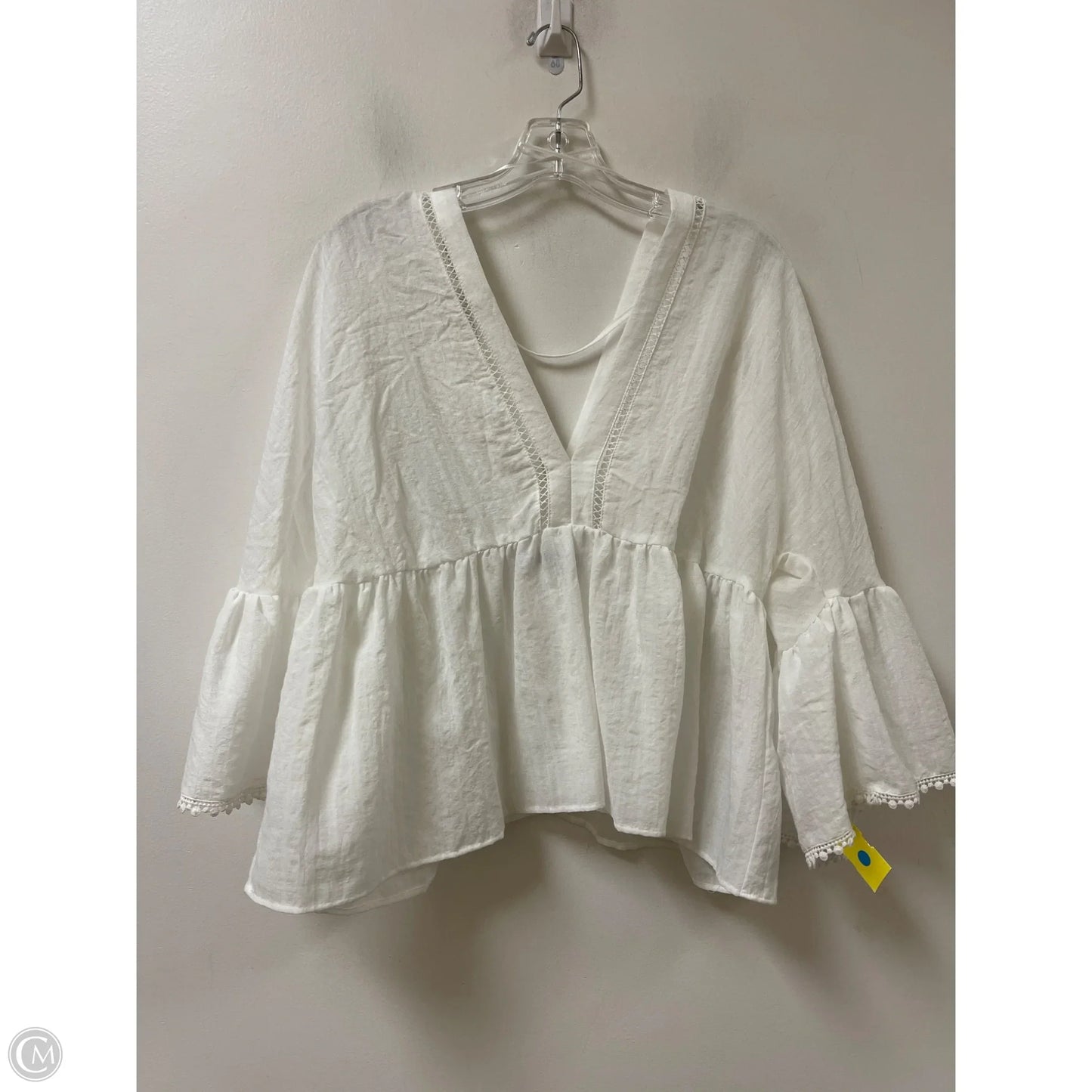 Top Long Sleeve By Zara In White, Size: L