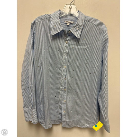 Blouse Long Sleeve By Chicos In Blue, Size: 1x