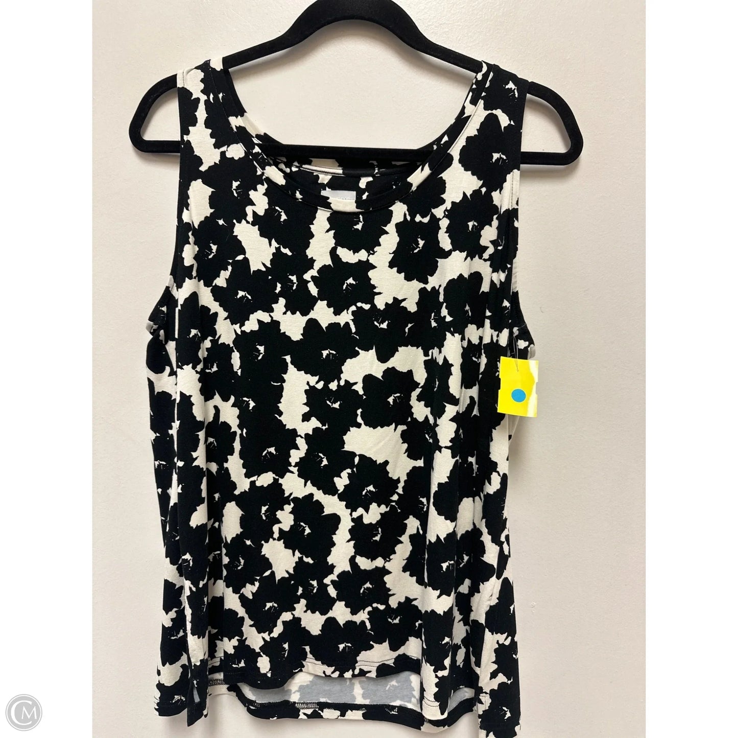 Top Sleeveless By Chicos In Black & Cream, Size: L