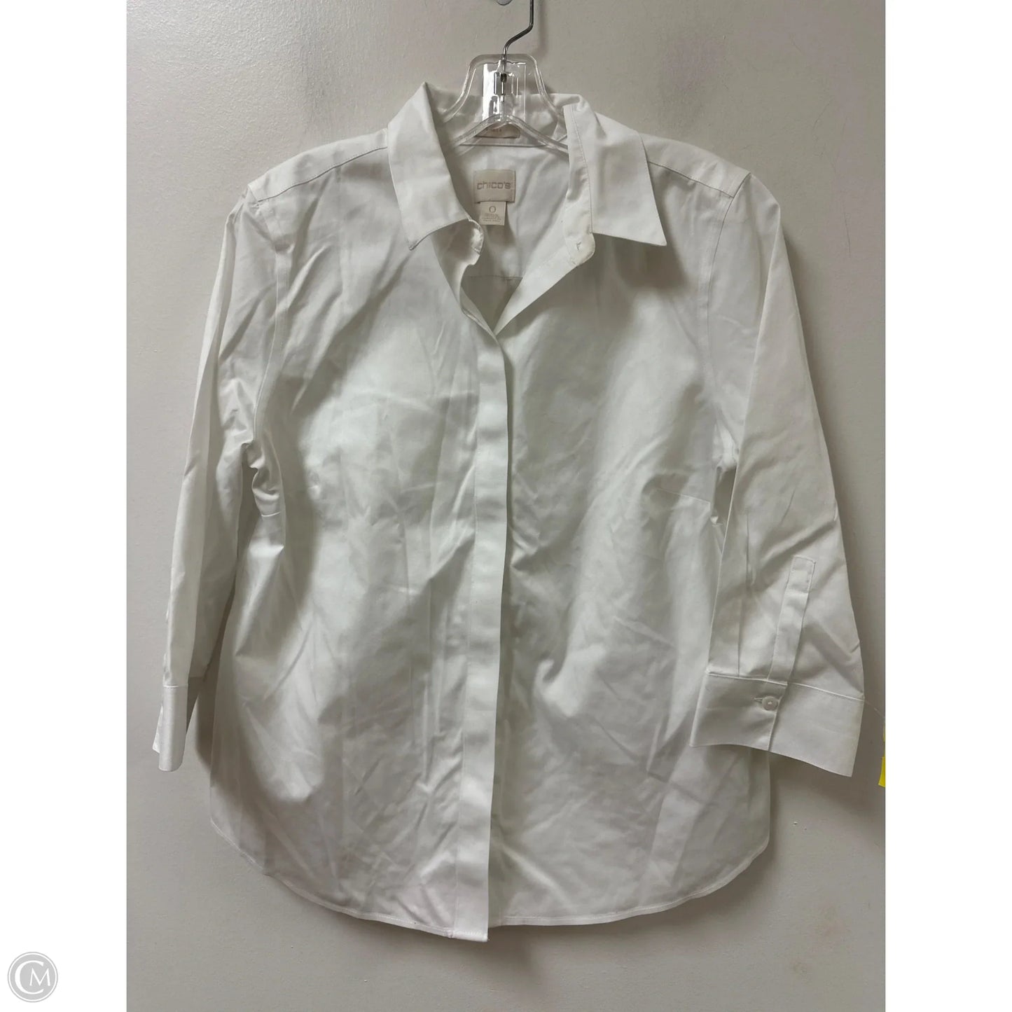 Blouse Long Sleeve By Chicos In Yellow, Size: S