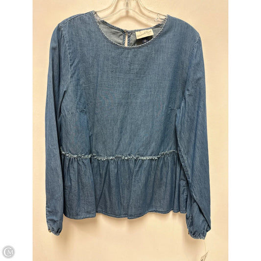 Top Long Sleeve By Universal Thread In Blue, Size: M