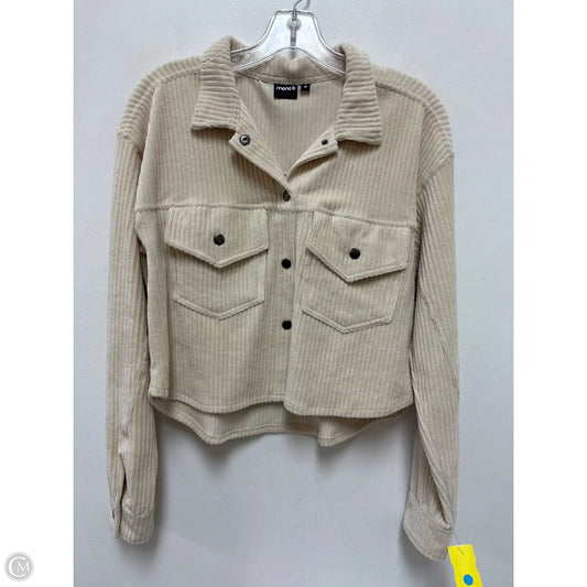 Jacket Shirt By Mono B In Cream, Size: M