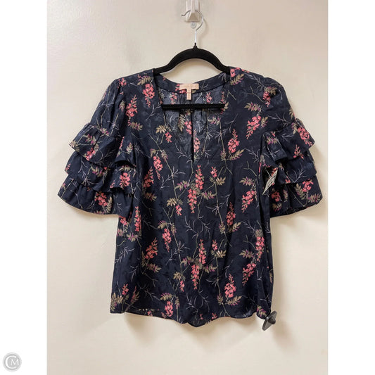 Top Short Sleeve By Rebecca Taylor In Navy, Size: Xs