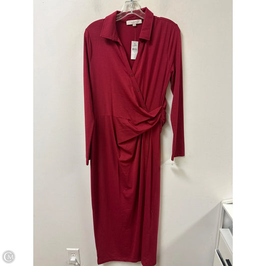 Dress Casual Maxi By Loft In Red, Size: M