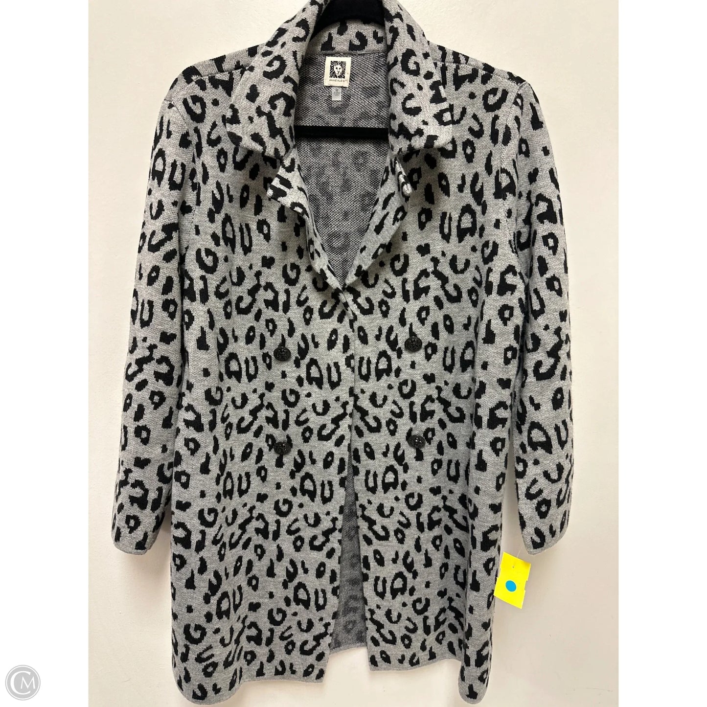 Sweater Cardigan By Anne Klein In Animal Print, Size: M