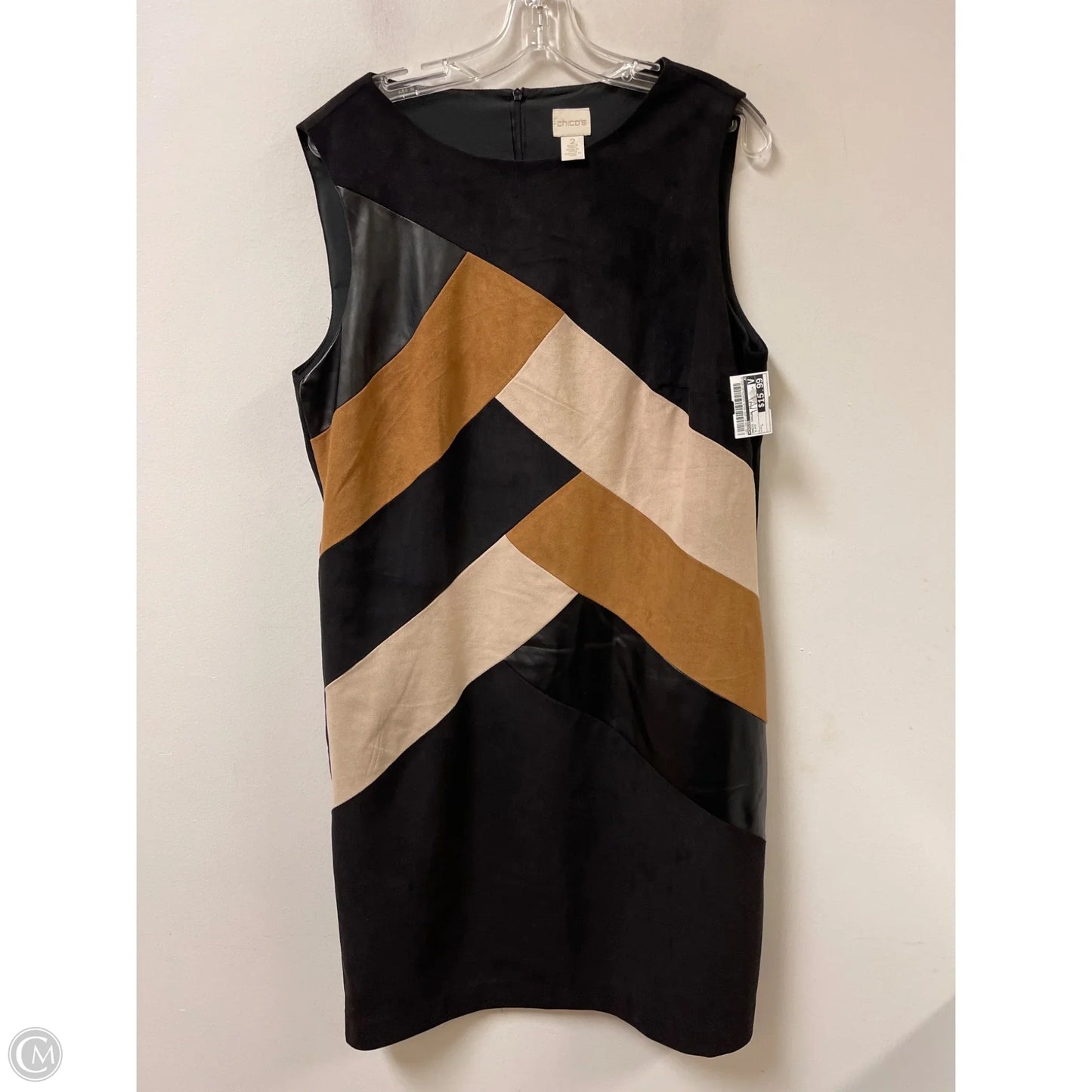 Dress Casual Midi By Chicos In Black, Size: L