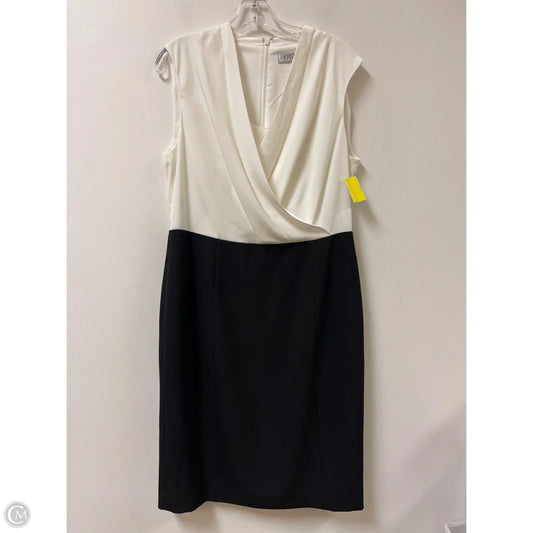 Dress Casual Midi By Kasper In Black & White, Size: M