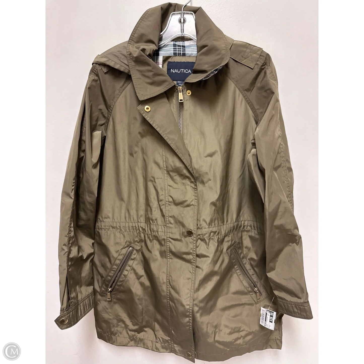 Jacket Windbreaker By Nautica In Green, Size: M
