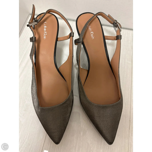 Shoes Heels Kitten By Calvin Klein In Silver, Size: 11