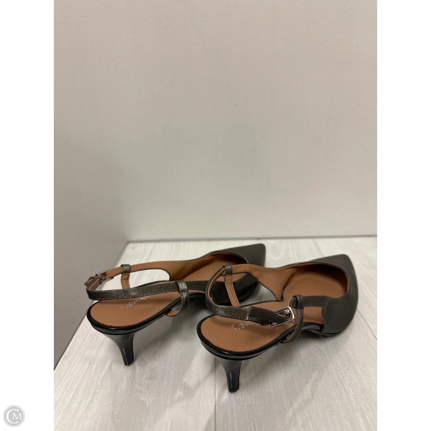 Shoes Heels Kitten By Calvin Klein In Silver, Size: 11