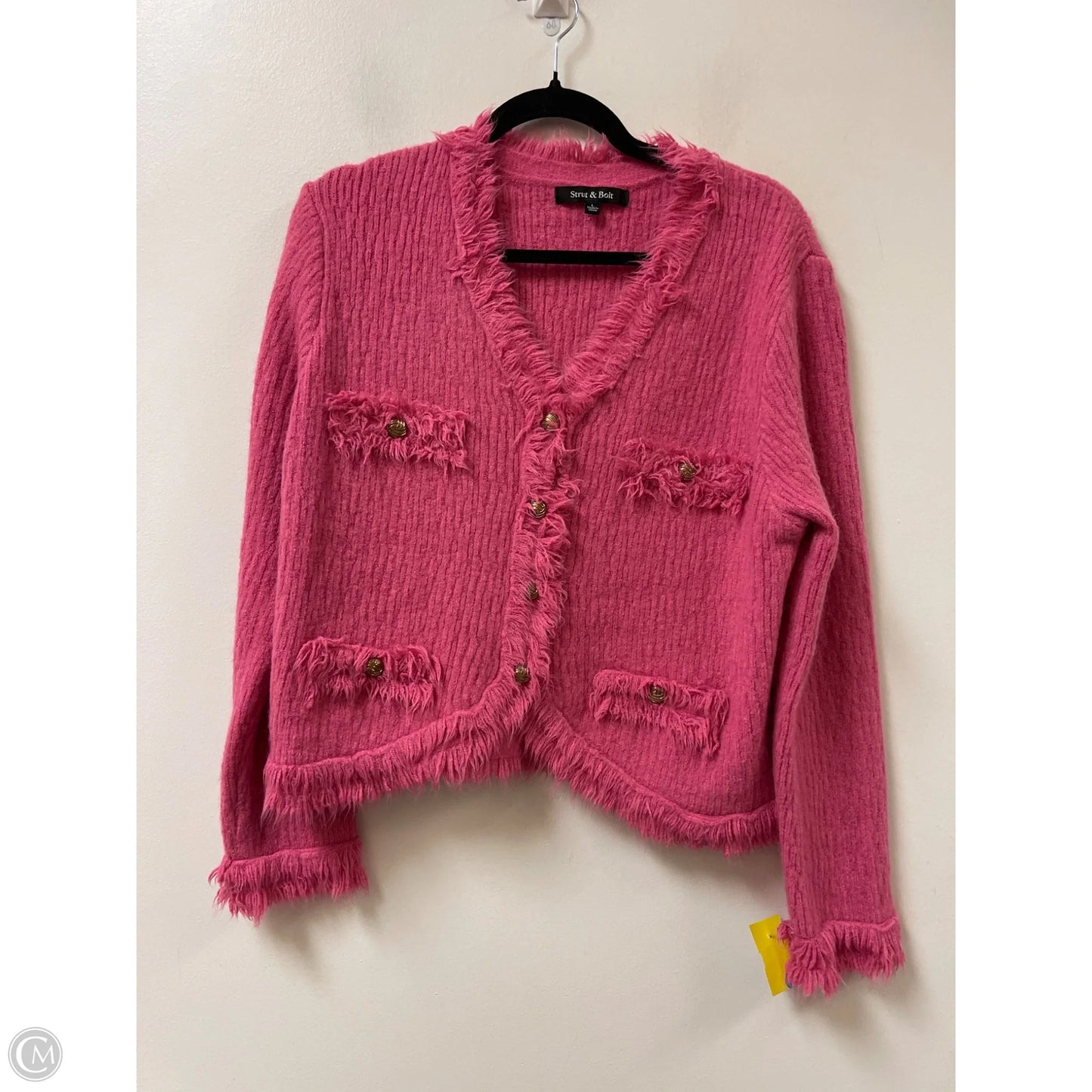 Sweater Cardigan By Strut & Bolt In Pink, Size: L
