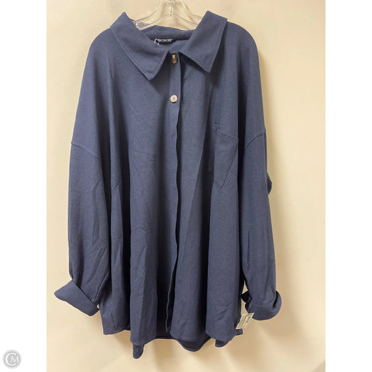 Blouse Long Sleeve By Bloomchic In Blue, Size: 4x