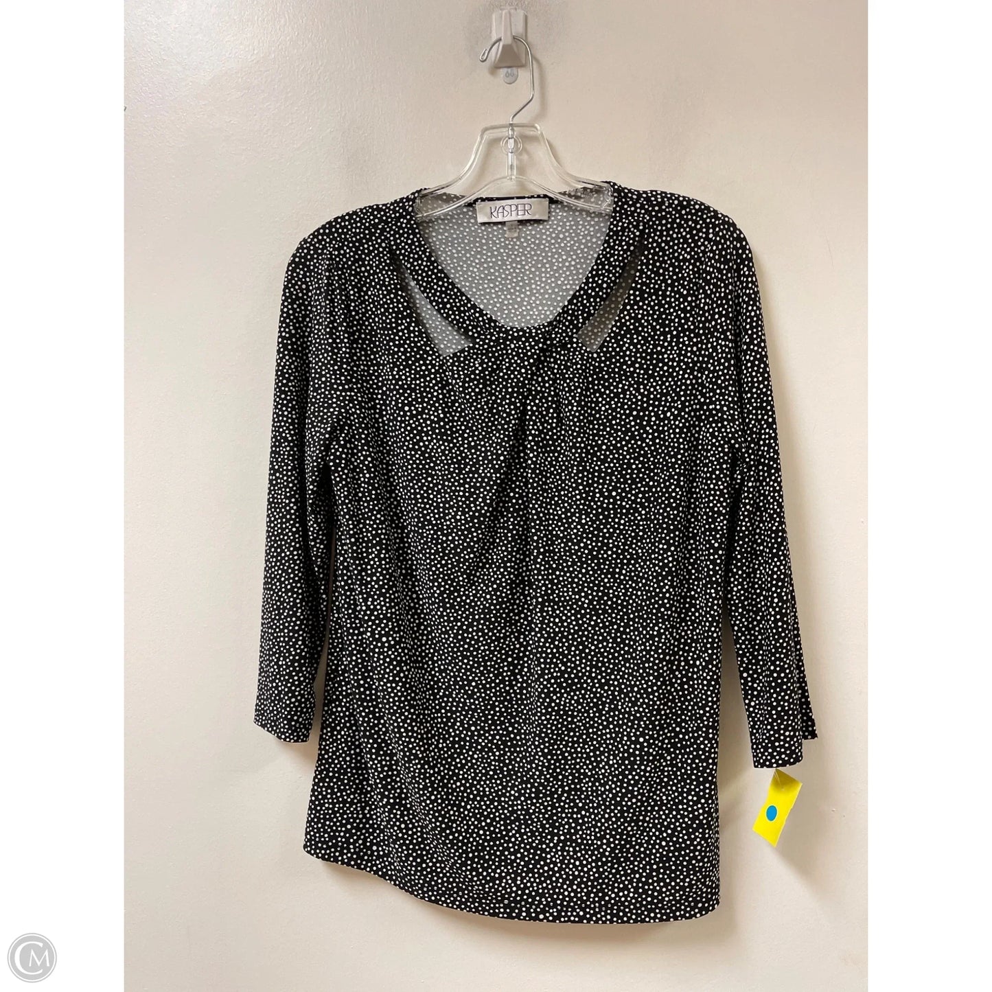 Top Long Sleeve By Kasper In Black, Size: S