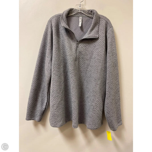 Athletic Sweatshirt Collar By Rbx In Grey, Size: 3x