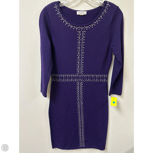 Dress Casual Midi By Calvin Klein In Purple, Size: Mp
