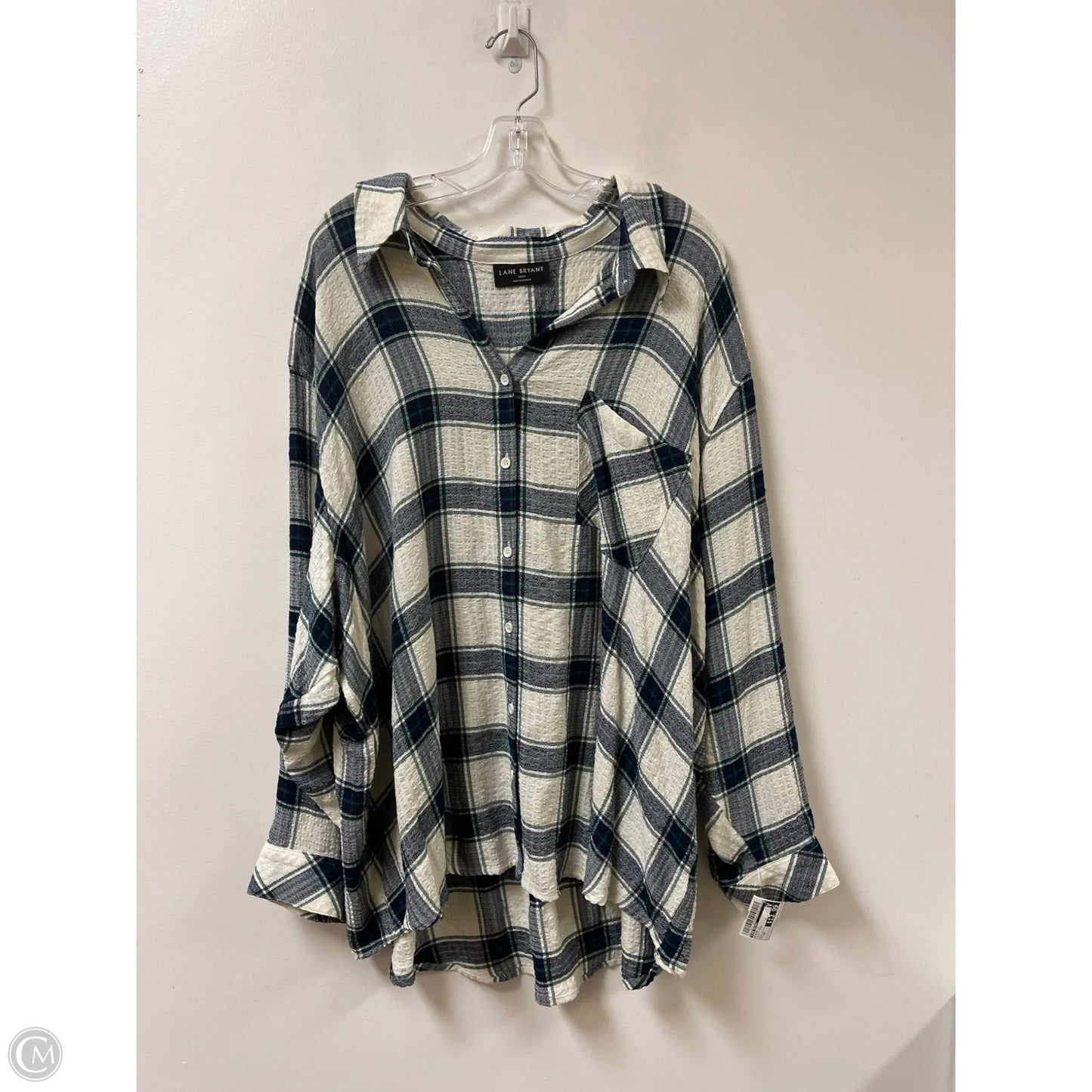 Blouse Long Sleeve By Lane Bryant In Blue & Green, Size: 4x