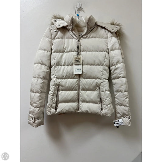 Jacket Puffer & Quilted By Zara In Cream, Size: S