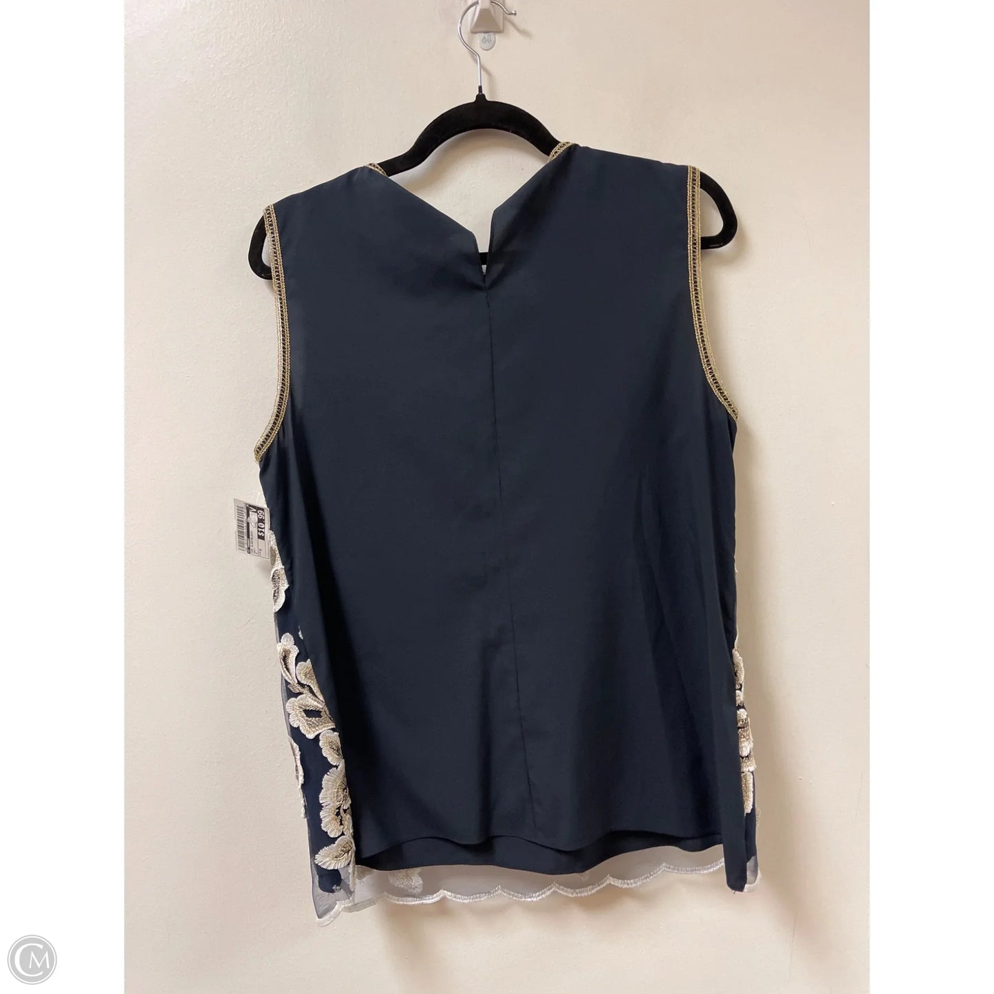 Top Sleeveless By T Tahari In Navy, Size: M