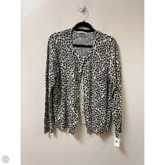 Sweater Cardigan By Foxcroft In Black & Cream, Size: S