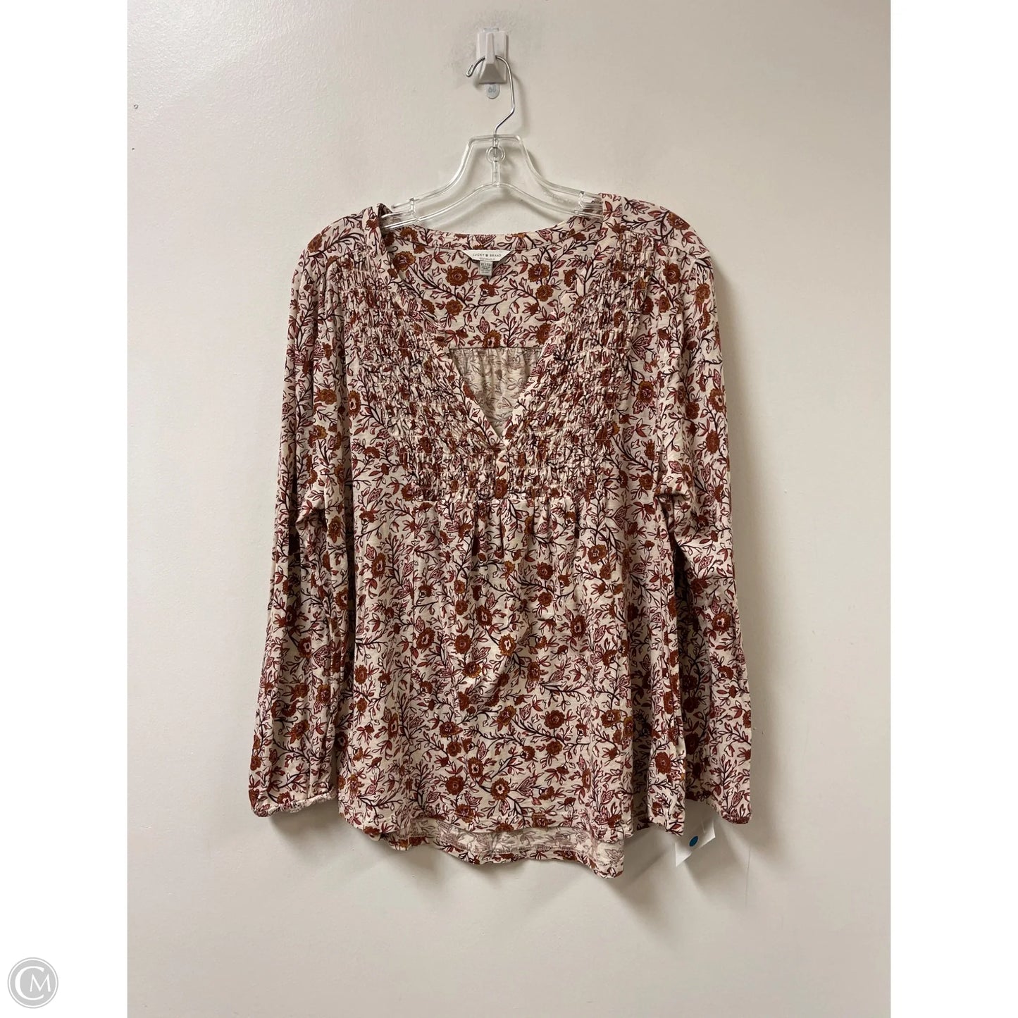 Top Long Sleeve By Lucky Brand In Floral Print, Size: Xl