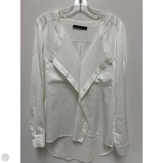 Blouse Long Sleeve By Bcbgmaxazria In White, Size: 1x