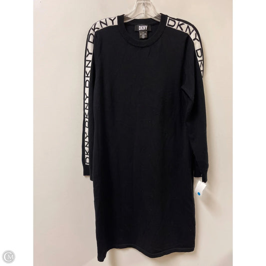 Dress Casual Midi By Dkny In Black, Size: L