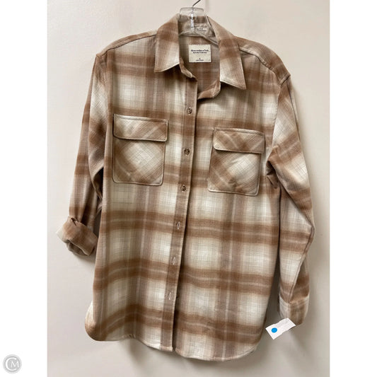 Blouse Long Sleeve By Abercrombie And Fitch In Bronze, Size: S