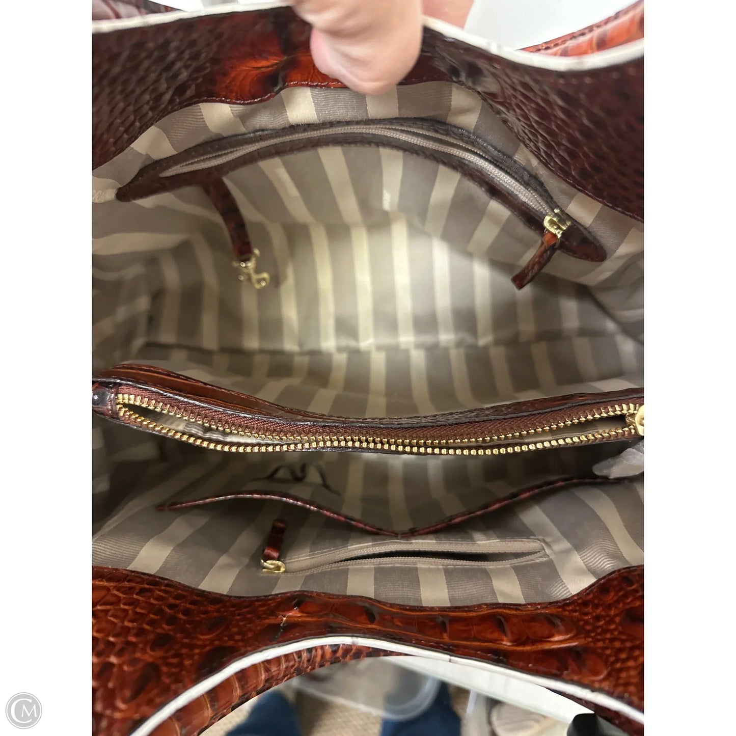 Handbag Designer By Brahmin, Size: Large